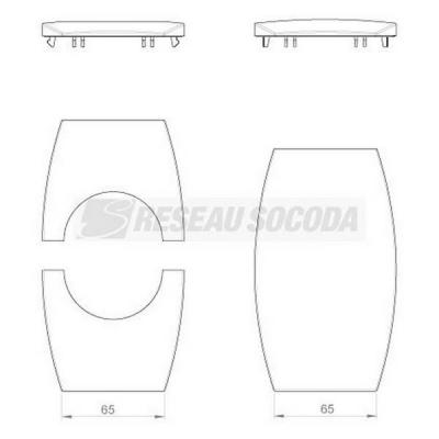  Embouts colonnette 2 faces 65 