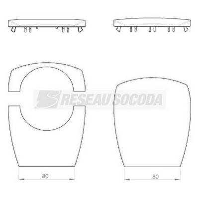  Embouts colonnette 1 face 80 