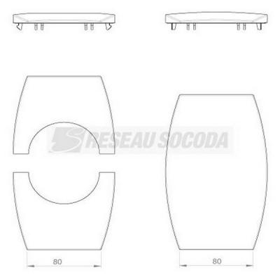  Embouts colonnette 2 faces 80 