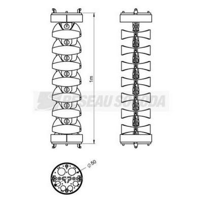  Guide articul� 1m transparent 