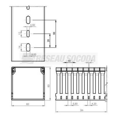  Goulotte c�blage 60x60 