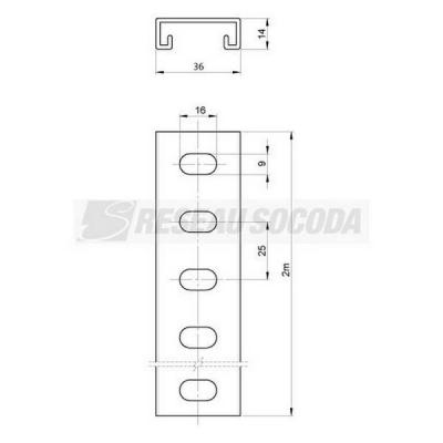  T�lex-rail isolant 14x36 
