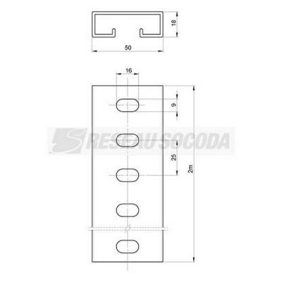  T�lex-rail isolant 18x50 