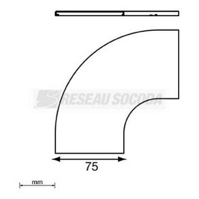  Couvercle coude plat 90� L75 
