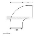  Couvercle coude plat 90� L100 