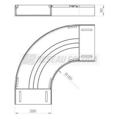  Coude plat 90� 60x200 