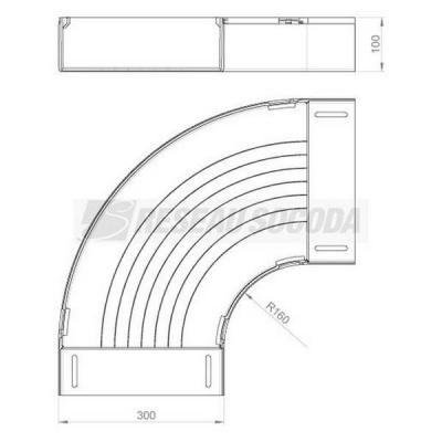  Coude plat 90� 100X300 