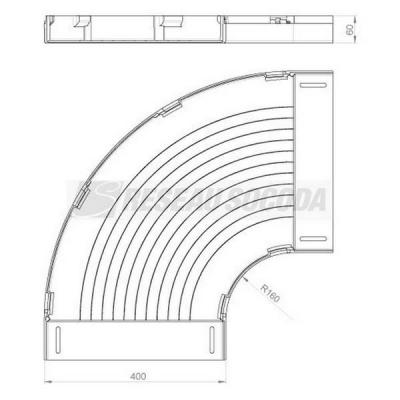  Coude plat 90� 60x400 