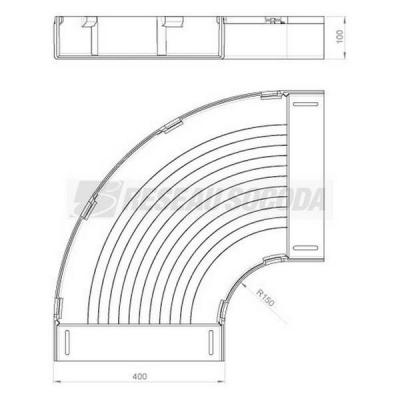  Coude plat 90� 100X400 