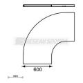  Couvercle coude plat 90� L600 