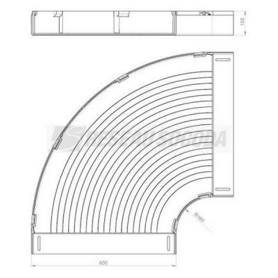  Coude plat 90� 100x600 SH 
