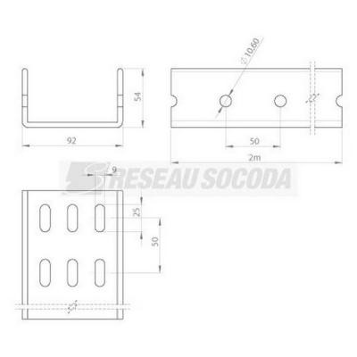  Profil U pr�perc� isolant 2 m 