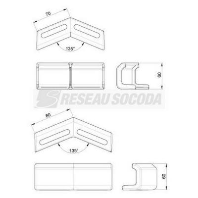  Eclisses angle plat H60 