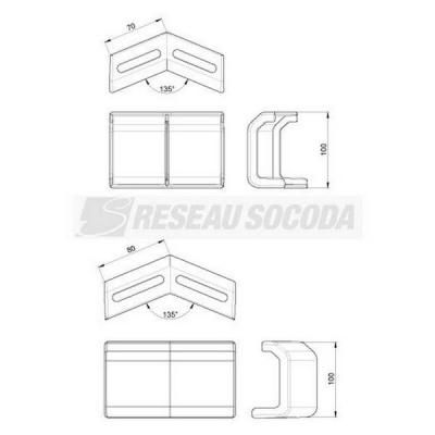  Eclisses angle plat H100 