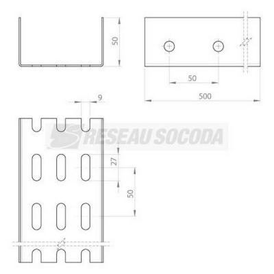  Profil U pr�perc� 0,50 m Acier 