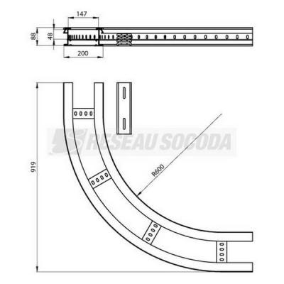  Coude plat 90� 85x200 R600 