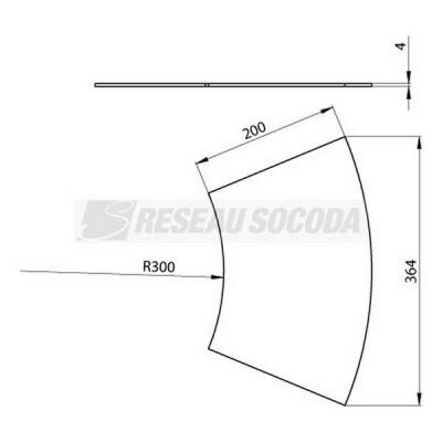  Couvercle coude plat 45� L200 