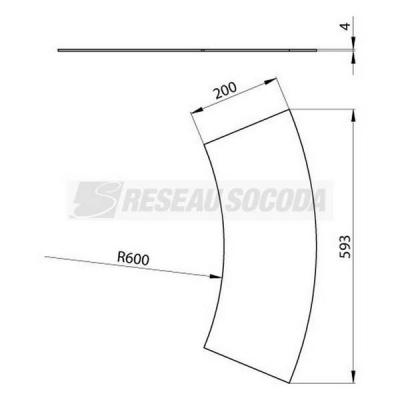  Couvercle coude plat 45� L200 