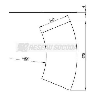  Couvercle coude plat 45� L300 