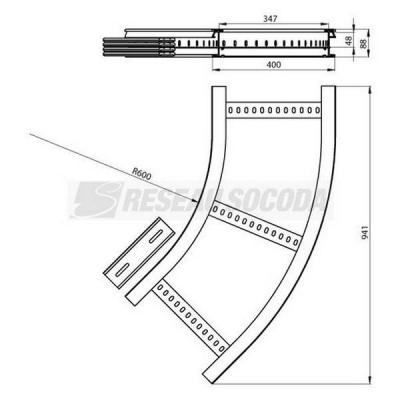  Coude plat 45� 85x400 R600 