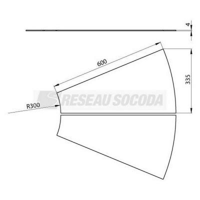  Couvercle coude plat 45� L600 