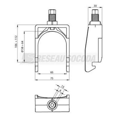  Fixation pour c�bles O58-64mm 
