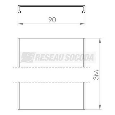  Couvercle (3m) gris L90 