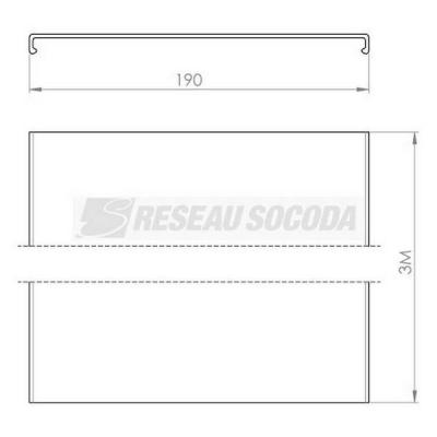  Couvercle (3m) gris L190 