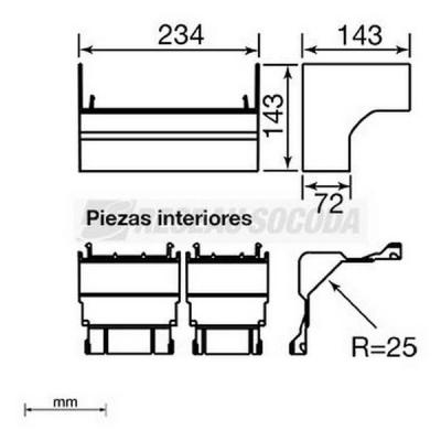  Angle int�rieur 70x230 