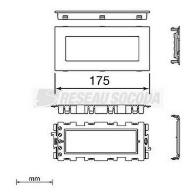  Adaptateur 3 appareillages Mos 