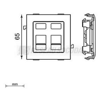  Plastron droit 2 RJ45 65 