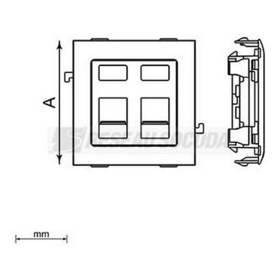  Plastron droit 2 RJ45 80 