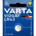  LR43/V12GA X1 PILE ALC 1,5V 