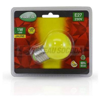  LED 1W BULB E27 JAUNE BOITE 