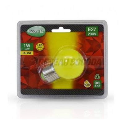  LED 1W BULB E27 JAUNE BOITE 