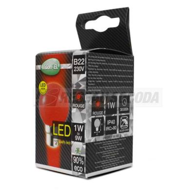  LED 1W BULB B22 ROUGE BOITE 