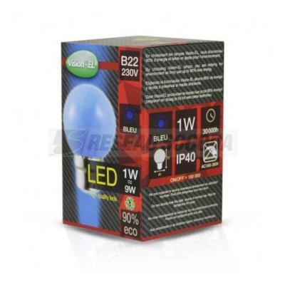  LED 1W BULB B22 BLEUE BOITE 