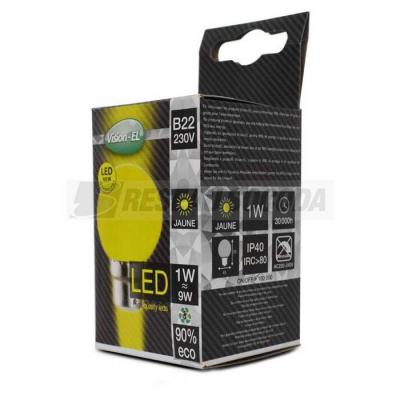  LED 1W BULB B22 JAUNE BOITE 
