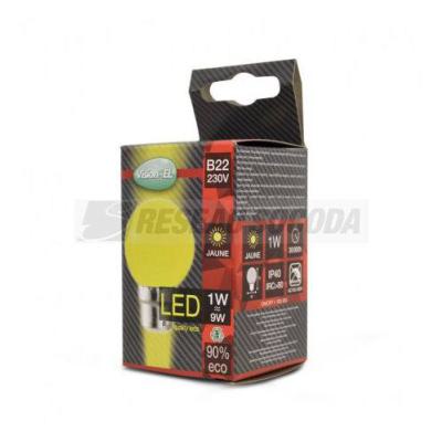  LED 1W BULB B22 JAUNE BOITE 