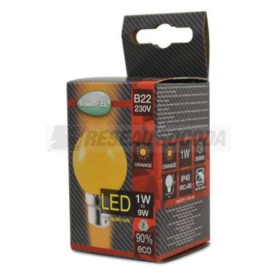  LED 1W BULB B22 ORANGE BOITE 