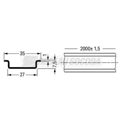  Rail 35x7.5mm non perfore/long 