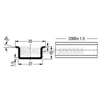  RAIL 35x15X2000MM NON PERFORE 