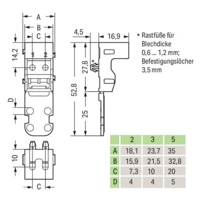  Adapt. fix pour bornes � 2 con 