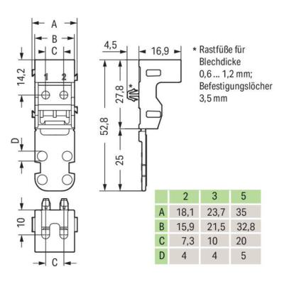  Adapt. fix pour bornes � 2 con 