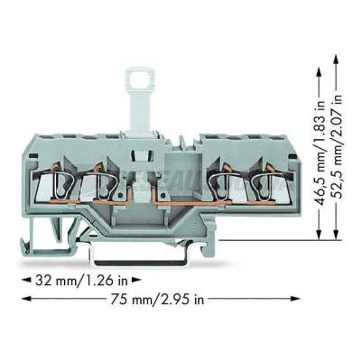  Borne sectionnable 4C / 2,5 mm 