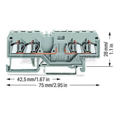  Borne base 4C 2,5MM/CFML/Gris 