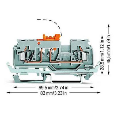  Borne sectionnable grise 2C / 