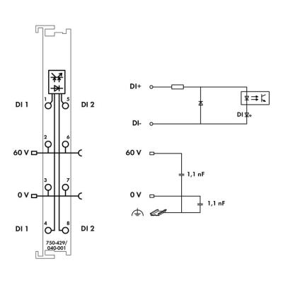  2 entr�es TOR 60 V DC XTR 
