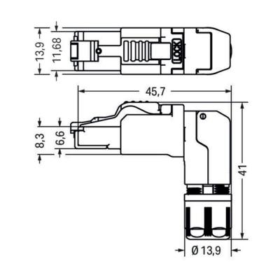  Connecteur ETH Cat. 6a T568A 