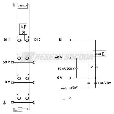  2 entr�es TOR 60V DC 